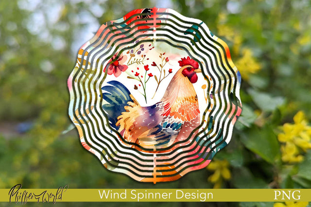 Farm Wind Spinner | Colorful Rooster Sublimation Pfiffen's World 