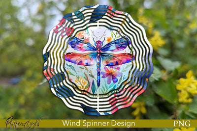 Farm Wind Spinner | Dragonfly with flowers PNG Sublimation Pfiffen's World 