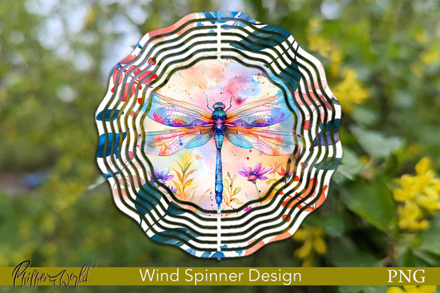 Farm Wind Spinner | Dragonfly with flowers Sublimation Pfiffen's World 