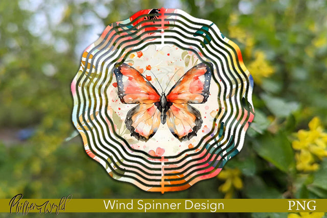 Farm Wind Spinner | Orange Butterfly Sublimation Pfiffen's World 