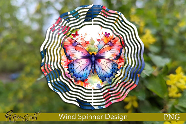 Farm Wind Spinner | Pink Butterfly with flowers Sublimation Pfiffen's World 
