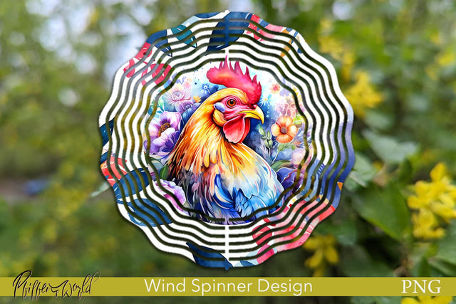 Farm Wind Spinner | Rooster Design Sublimation Pfiffen's World 