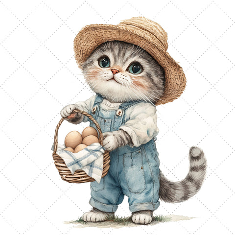 Farmer Cats Clipart | Cat PNG SVG Paige Cole Studio 