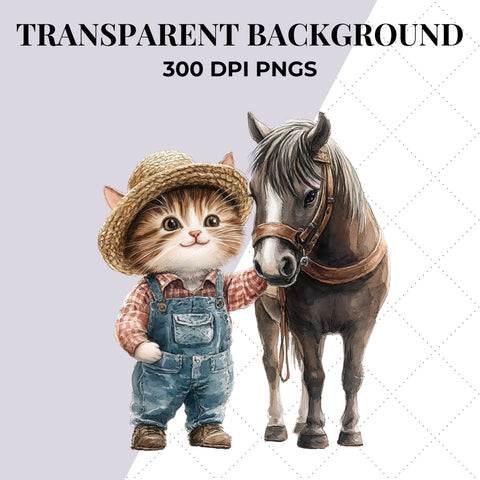 Farmer Cats Clipart | Cat PNG SVG Paige Cole Studio 