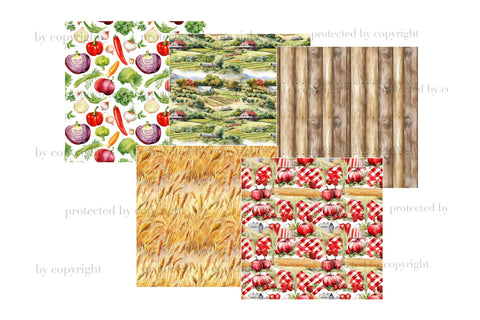 Farmer Digital Paper | Checkered Pattern Digital Pattern GlamArtZhanna 