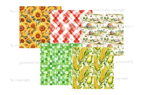 Farmer Digital Paper | Checkered Pattern Digital Pattern GlamArtZhanna 