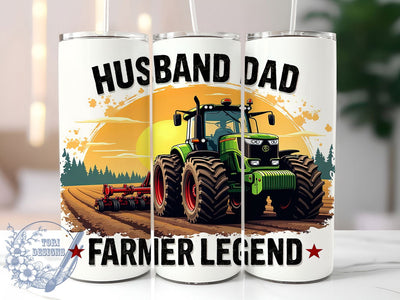 Farmer Tractor Sunset 20oz Rustic Farm Tumbler, Tractor Sunset Tumbler, Country Life Tumbler, 20oz Sublimation Wrap, Rustic Farm Tumbler, Dad Gift Tumbler, Agriculture Tumbler Sublimation ToriDesigns 