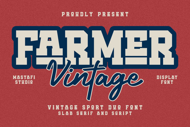 Farmer Vintage Duo Sporty Font Font Masyafi Studio 