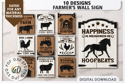 Farmer's Wall Decor Laser Cut Bundle. Home Signs. Home Decor SVG Evgenyia Guschina 