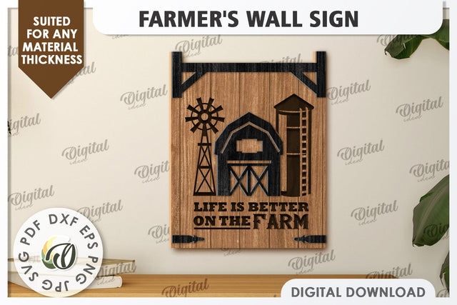 Farmer's Wall Decor Laser Cut. Home Sign. Home Decor SVG Evgenyia Guschina 