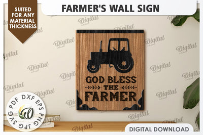 Farmer's Wall Decor Laser Cut. Home Sign. Home Decor SVG Evgenyia Guschina 