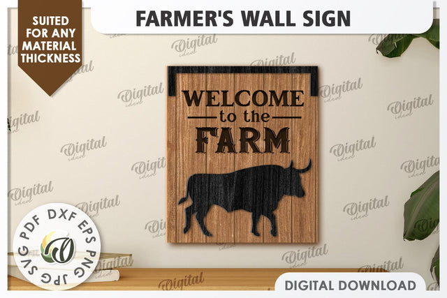 Farmer's Wall Decor Laser Cut. Home Sign. Home Decor SVG Evgenyia Guschina 