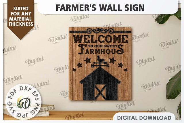 Farmer's Wall Decor Laser Cut. Home Sign. Home Decor SVG Evgenyia Guschina 