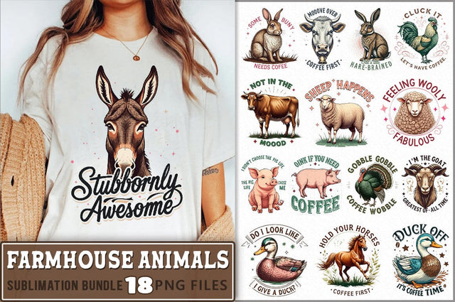 Farmhouse Animals Funny Vintage Bundle Sublimation Shetara Begum 