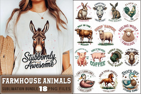Farmhouse Animals Funny Vintage Bundle Sublimation Shetara Begum 