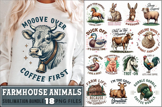 Farmhouse Animals Funny Vintage Bundle Sublimation Shetara Begum 