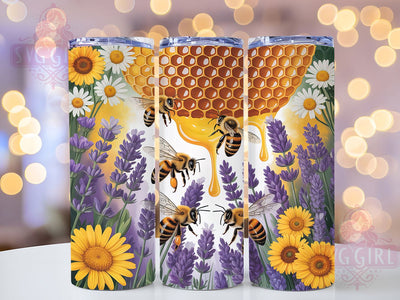 Farmhouse Bee Honeycomb 20oz Tumbler, Honeycomb Wrap, Farmhouse Style, 20oz Sublimation, PNG Design, Rustic Mug, Bee Lover Sublimation SvggirlplusArt 