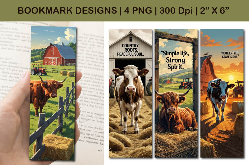 Farmhouse bookmark design, rustic bookmark design Sublimation Paper Switch 