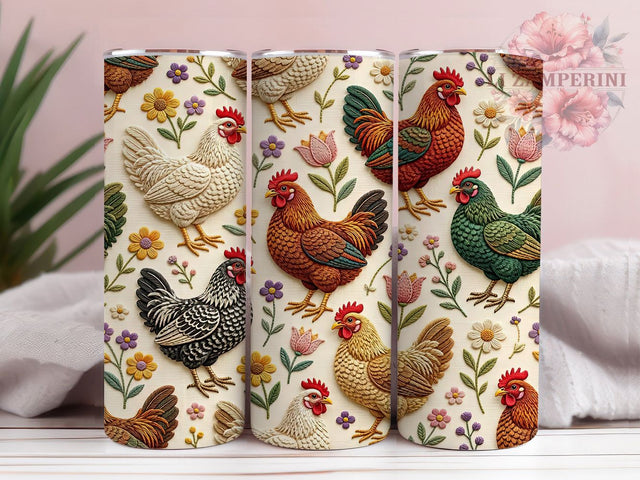 Farmhouse Chickens Rustic Charm 20oz Tumbler, Chickens Pattern, Roosters Design, Rustic Charm, Country Living, 20oz Tumbler Wrap, Sublimation PNG Sublimation Li Zamperini 