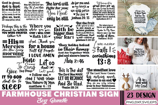 Farmhouse Christian Sign SVG Bundle SVG Angelina750 