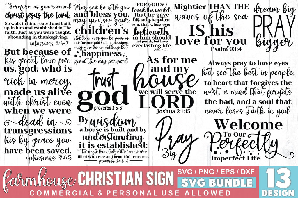 Farmhouse Christian Sign SVG Bundle - So Fontsy