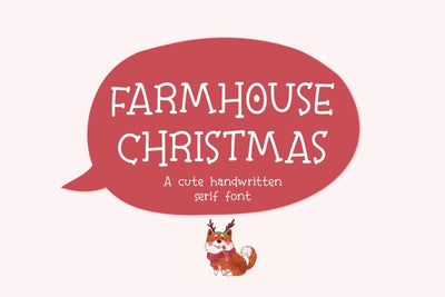 Farmhouse Christmas - Cute Handwritten Serif Font Jyllyco 