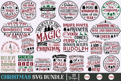 Farmhouse Christmas Round Sign SVG Bundle, Christmas SVG Bundle, Christmas Round Sign SVG Bundle, SVGs, Food & Drink, Print & Cut, Quotes and Sayings SVG DesignPlante 503 