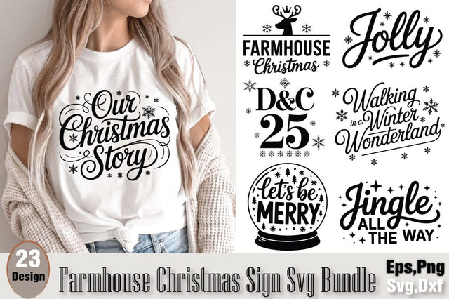 Farmhouse Christmas Sign Svg Bundle SVG Angelina750 