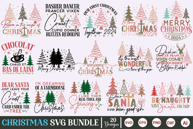 Farmhouse Christmas SVG Bundle, Christmas SVG Bundle, SVGs, Food & Drink, Print & Cut, Quotes and Sayings SVG DesignPlante 503 