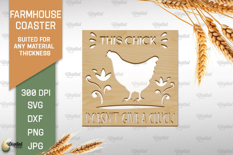 Farmhouse Coasters SVG Bundle. Wooden Coasters Laser Cut SVG Evgenyia Guschina 