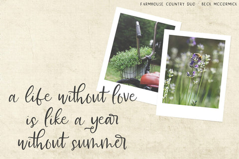 Farmhouse Country Rustic Script Font Beck McCormick 