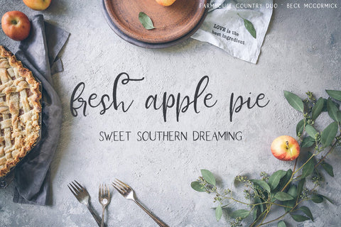 Farmhouse Country Rustic Script Font Beck McCormick 