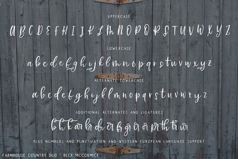 Farmhouse Country Rustic Script Font Beck McCormick 