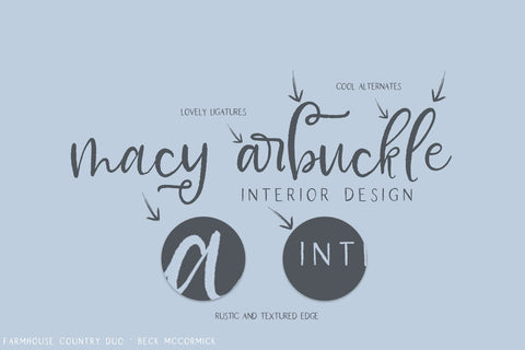 Farmhouse Country Rustic Script Font Beck McCormick 
