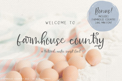 Farmhouse Country Rustic Script Font Beck McCormick 