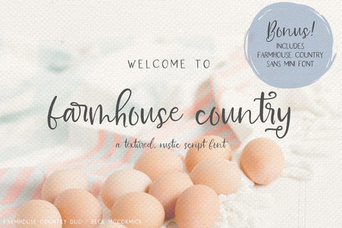 Farmhouse Country Rustic Script Font Beck McCormick 