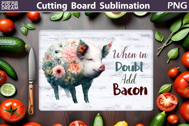 Farmhouse Cutting Board | Farm Animal Cutting Board Sublimation WatercolorColorDream 