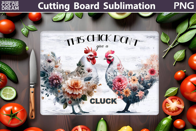 Farmhouse Cutting Board | Farm Chicken Cutting Board Sublimation WatercolorColorDream 