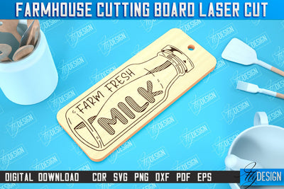 Farmhouse Cutting Board | Kitchen Design | Farmhouse Design | CNC File SVG Fly Design 