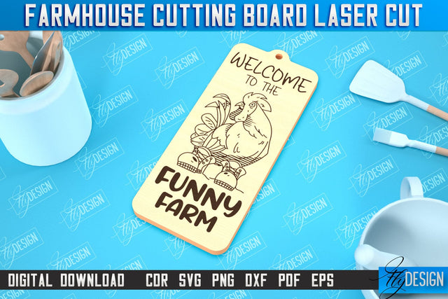 Farmhouse Cutting Board | Kitchen Design | Farmhouse Design | CNC File SVG Fly Design 