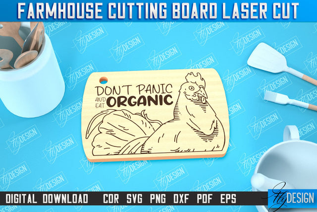 Farmhouse Cutting Board | Kitchen Design | Farmhouse Design | CNC File SVG Fly Design 