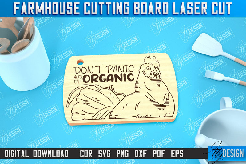 Farmhouse Cutting Board | Kitchen Design | Farmhouse Design | CNC File SVG Fly Design 