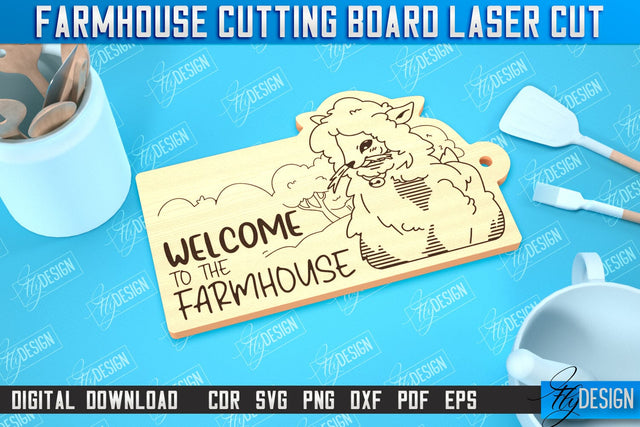 Farmhouse Cutting Board | Kitchen Design | Farmhouse Design | CNC File SVG Fly Design 
