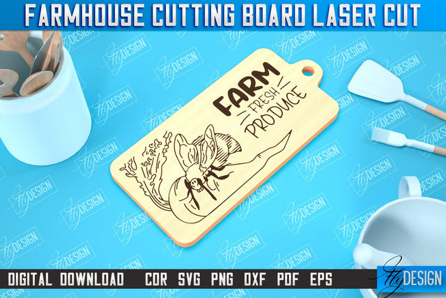 Farmhouse Cutting Board | Kitchen Design | Farmhouse Design | CNC File SVG Fly Design 