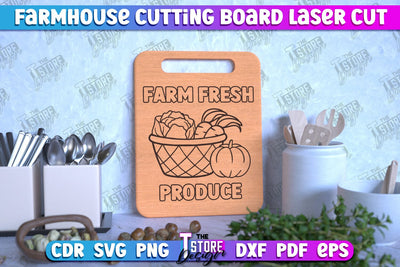 Farmhouse Cutting Board | Kitchen Design | Farmhouse Design | CNC File SVG The T Store Design 