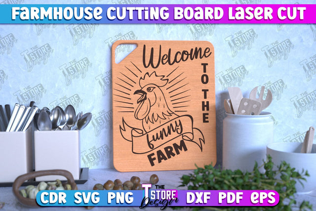 Farmhouse Cutting Board | Kitchen Design | Farmhouse Design | CNC File SVG The T Store Design 