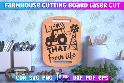 Farmhouse Cutting Board | Kitchen Design | Farmhouse Design | CNC File SVG The T Store Design 