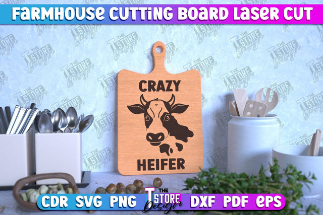 Farmhouse Cutting Board | Kitchen Design | Farmhouse Design | CNC File SVG The T Store Design 