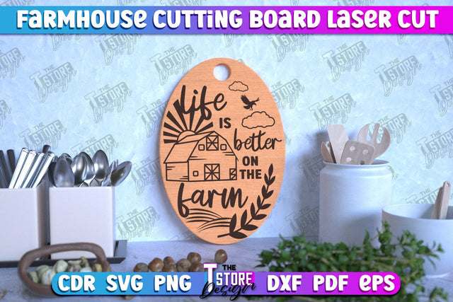 Farmhouse Cutting Board | Kitchen Design | Farmhouse Design | CNC File SVG The T Store Design 