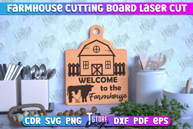 Farmhouse Cutting Board | Kitchen Design | Farmhouse Design | CNC File SVG The T Store Design 